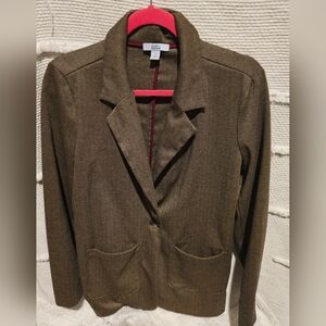 Croft & Barrow ladies blazer. Small Tan/Black. Oversized